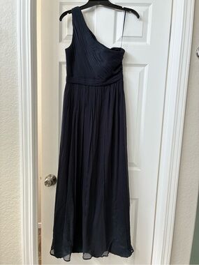 J. Crew One-Shoulder Navy Formal Gown
